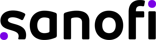 The black and purple Sanofi logo
