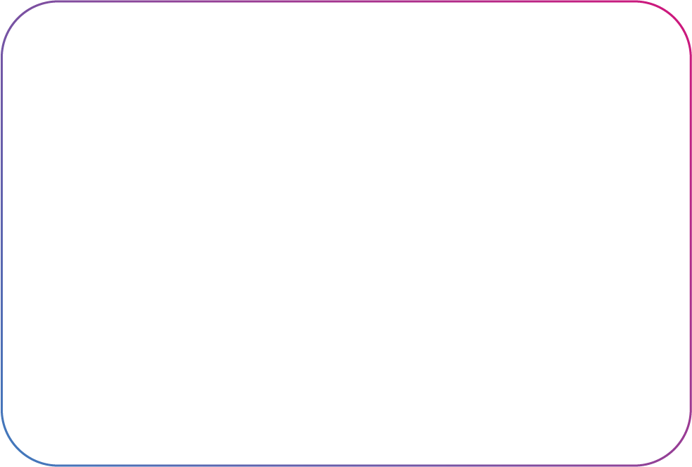 An azure and magenta lined rectangle with rounded edges