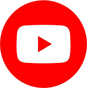 The red YouTube icon in a circle