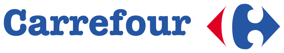 Carrefour logo with a white stroke around it