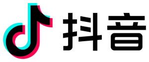 Douyin logo with a white stroke around it