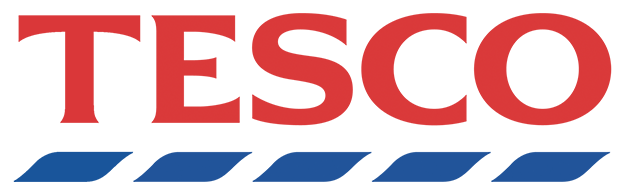 Tesco logo with a white stroke around it
