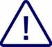 Risk-Dblue@2x A triangular sign with an exclamation mark in dark blue