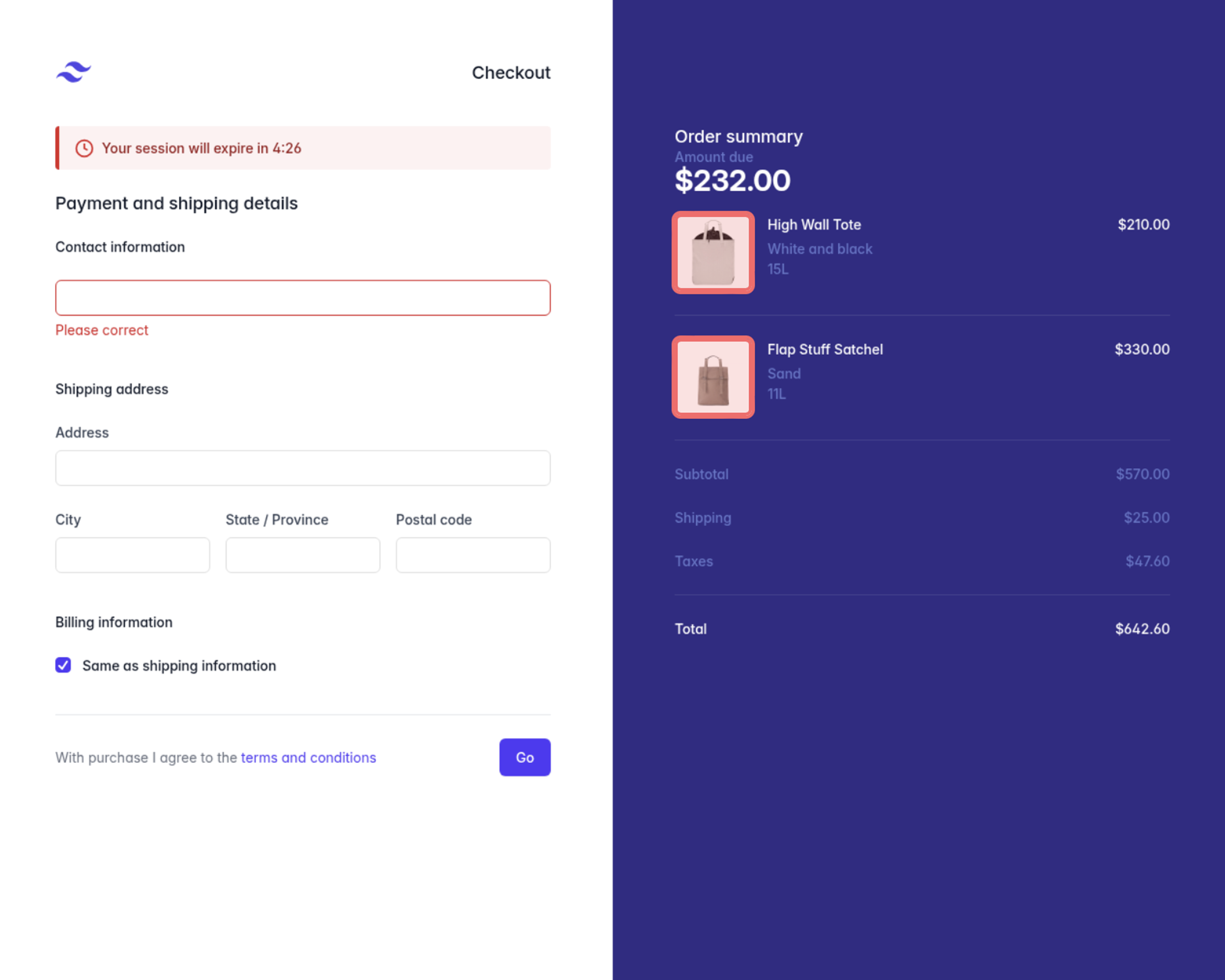 An example screen of the audit summary