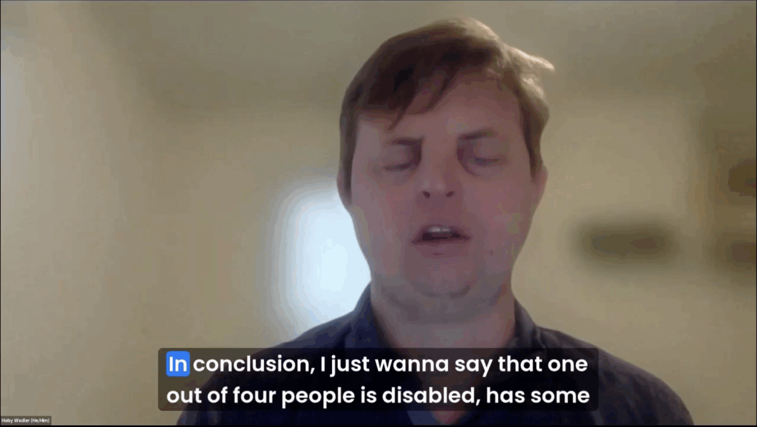 An example of screenshot of an interview with a real user