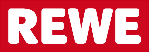 The red and white Rewe logo