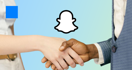 Authenticity The Snap Ghost logo over two people shaking hands